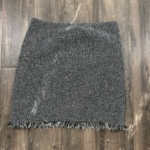 First Option Black Gray Tweed Pencil Skirt Women’s Size 8 Career Workwear